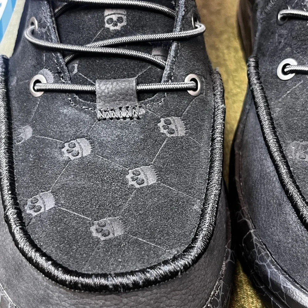 Size‎ 11-Jelly Roll Hey Dude Suede Bradley Boot Black Skull Print Brand New
